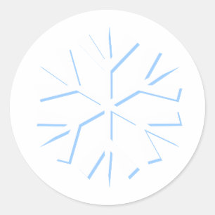 Snowflake, White Classic Round Sticker
