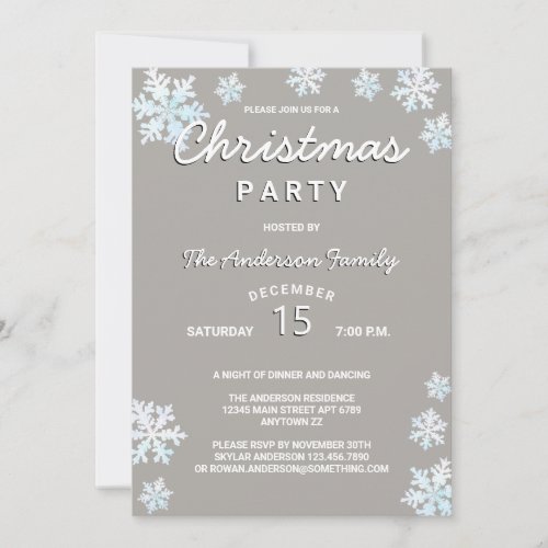 Snowflake White Opal Simple Cute Christmas Party
