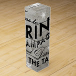 Snowflake Wine Box Time to Drink Champagne<br><div class="desc">A fun and flirty saying on a  barn board background decorates this box,  making it perfect for wrapping that wine or champagne gift for the holidays.</div>