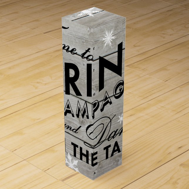 Snowflake Wine Box Time to Drink Champagne (Front)