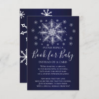 Snowflake Winter Baby Shower Book for Baby Invitation