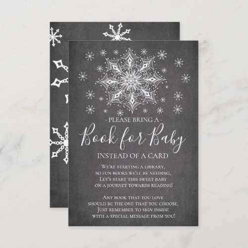 Snowflake Winter Baby Shower Book for Baby Invitation