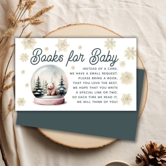 Snowflake Winter Baby Shower Book Request Enclosure Card (Snowflake Winter Baby Shower Book Request Enclosure Card)