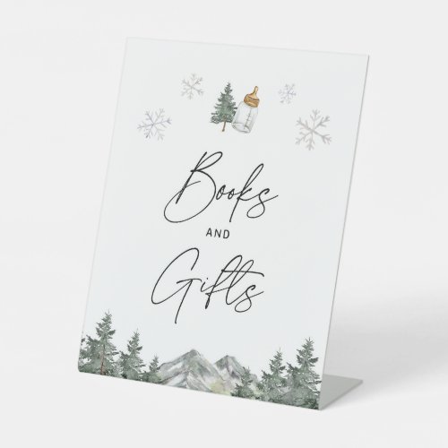 Snowflake Winter Baby Shower Books and Gifts Sign