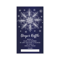 Snowflake Winter Baby Shower Diaper Raffle Ticket Enclosure Card