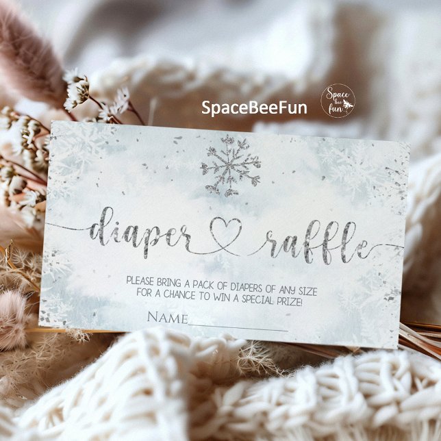 Snowflake Winter Baby Shower  Enclosure Card (little snowflake baby shower,winter baby shower invitation,snowflake baby shower diaper,baby shower )