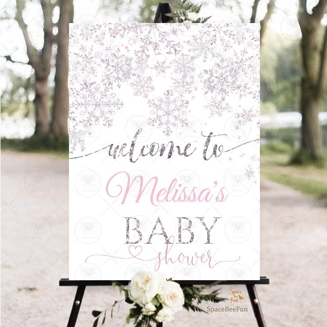 Snowflake Winter Baby shower  Foam Board (snowflake baby shower,welcome sign,winter baby shower,baby shower,snowflake theme,winter wonderland )