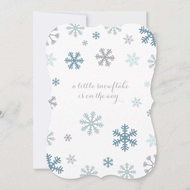 Snowflake Winter Baby Shower Invitation (Back)
