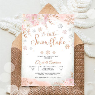 Snowflake Winter Baby Shower Invitation