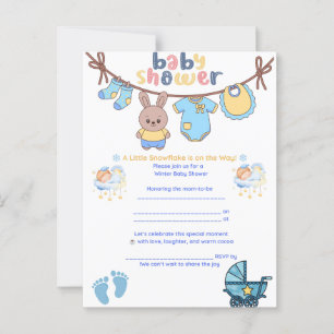  Snowflake Winter Baby Shower Invitation Postcard