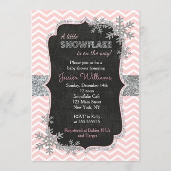 Snowflake Winter Baby Shower Invitations by Petit_Prints at Zazzle