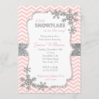 Snowflake Winter Baby Shower Invitations