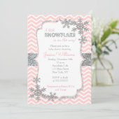 Snowflake Winter Baby Shower Invitations (Standing Front)