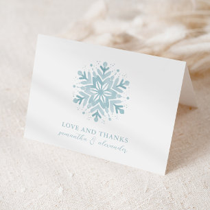 Snowflake Winter Baby Shower Thank You Card