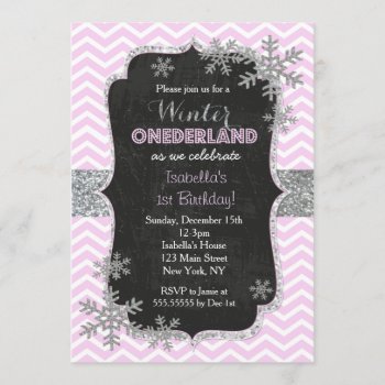Snowflake Winter Birthday Party Invitations Girl by Petit_Prints at Zazzle