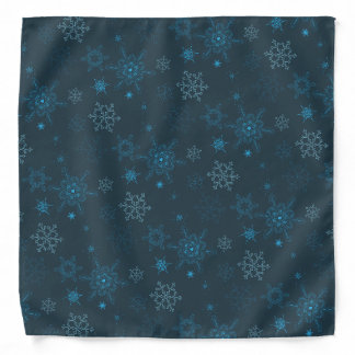 Snowflake winter blue seamless pattern bandana