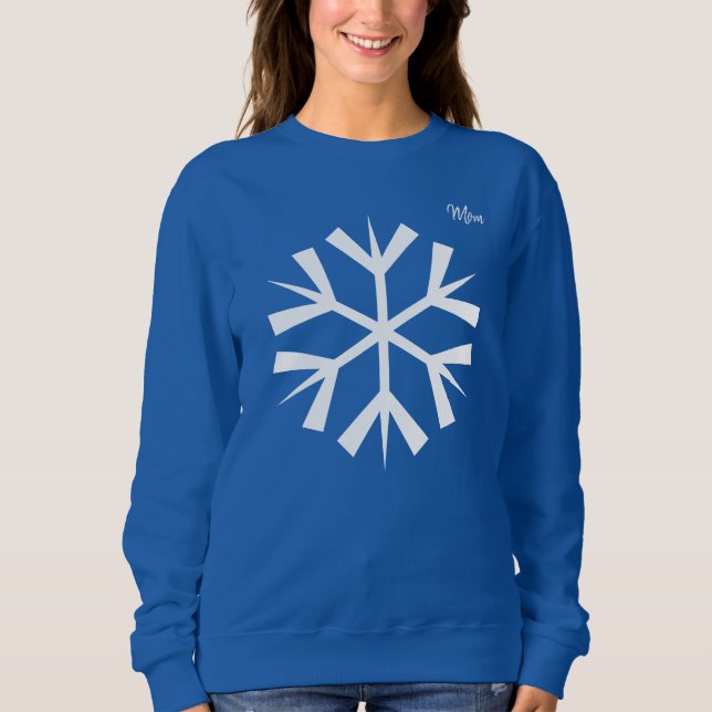 Snowflake Winter Blue Sweater (Front)