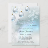 Snowflake Winter Blue Wonderland Baby Shower Invitation (Front)