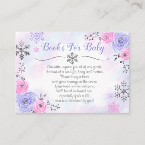 Snowflake Winter Book Request Card Books For Baby