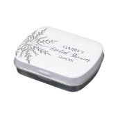 Snowflake Winter Bridal Shower Favor Jelly Belly Candy Tin (Side)