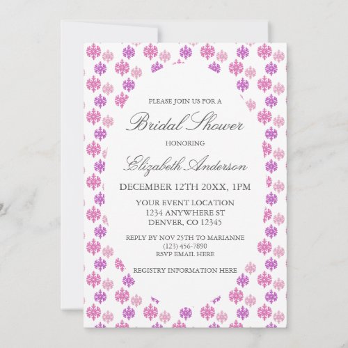 Snowflake Winter Bridal Shower Invitation