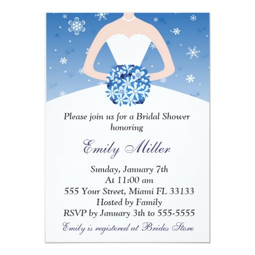 Winter Themed Bridal Shower Invitations 1