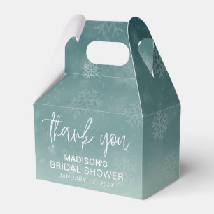 Snowflake Winter Bridal Shower Thank You Favor Boxes