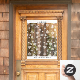 Snowflake Winter Business or Home Entry Door 18x24 Window Cling