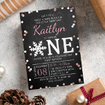 Snowflake Winter Chalkboard 1st Birthday Real Foil Invitation<br><div class="desc">Celebrate in style with these sweet and very trendy real foil pressed 1st birthday invitations. This design is easy to personalize with your special event wording and your guests will be thrilled when they receive these fabulous invites.</div>