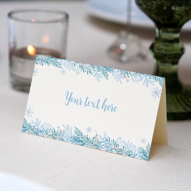 Snowflake Winter Christmas Birthday Place Card (Creator Uploaded)