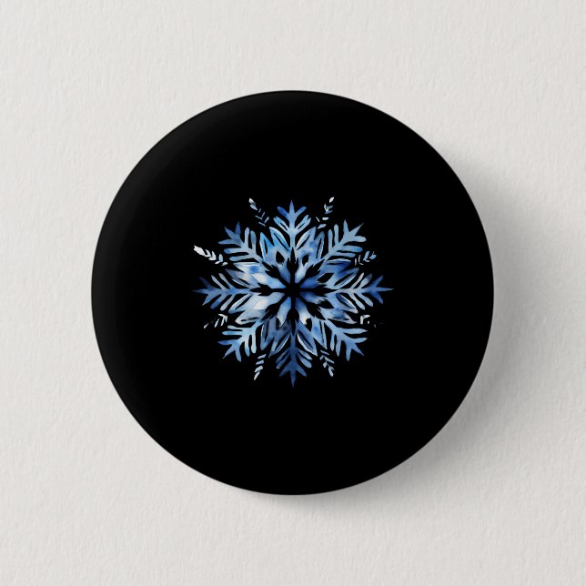 Snowflake Winter Christmas Matching  Button (Front)
