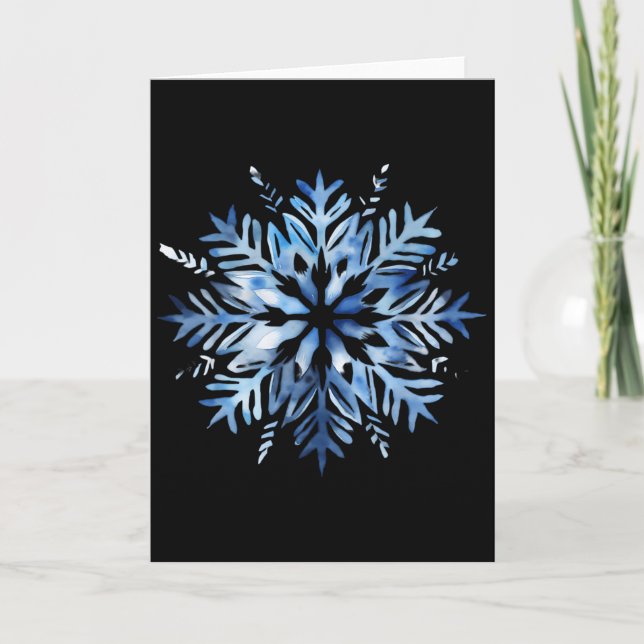 Snowflake Winter Christmas Matching  Card (Front)