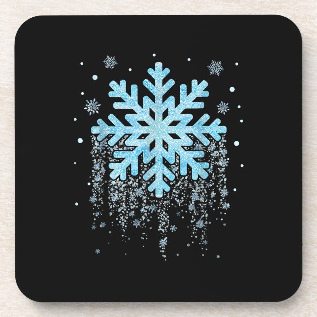 Snowflake Winter Christmas Matching Mens Womens Ki Beverage Coaster (Front)