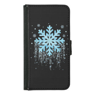Snowflake Winter Christmas Matching Mens Womens Ki Samsung Galaxy S5 Wallet Case