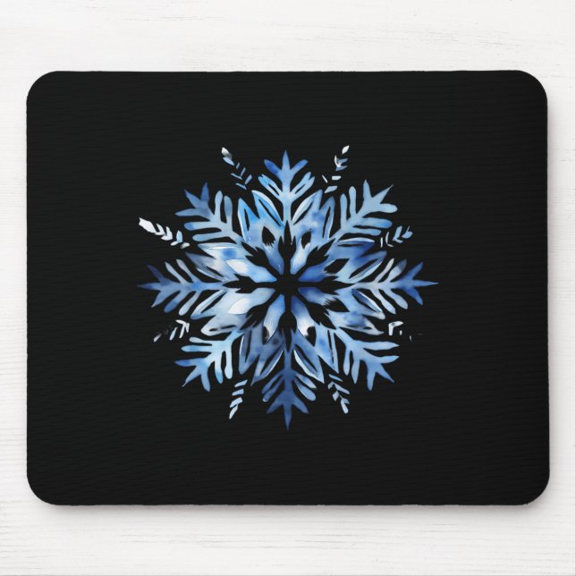 Snowflake Winter Christmas Matching  Mouse Pad (Front)