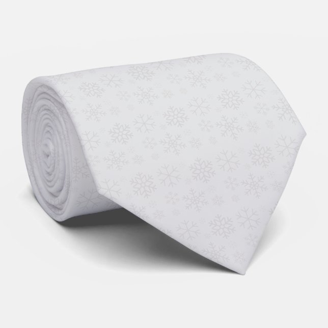 Snowflake Winter Christmas Pattern Neck Tie (Rolled)