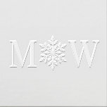 Snowflake Winter Couple Wedding 2 Initial Monogram Embosser<br><div class="desc">Elegant Snowflake Winter Bride Groom Couple Wedding 2 Initial Monogram Embosser ==========</div>