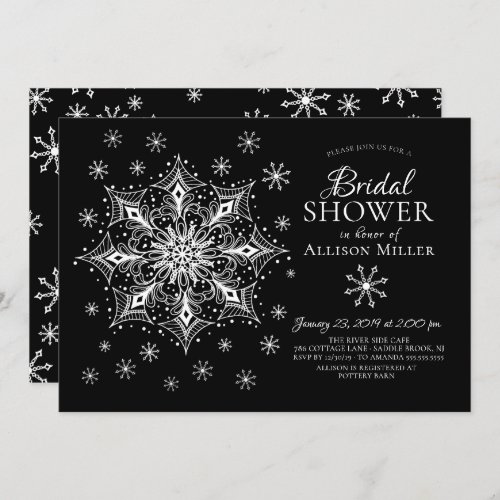 Snowflake Winter Elegant Bridal Shower Invitation