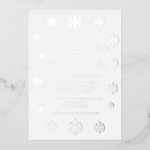 Snowflake Winter Engagement Party Foil Invitation