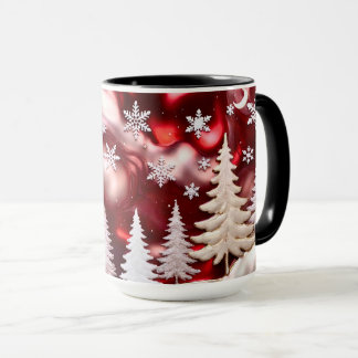 Snowflake Winter Forest Christmas Mug