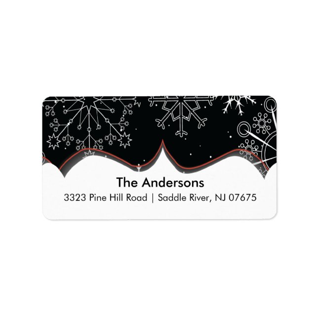 Snowflake Winter Holiday Return Address Label (Front)