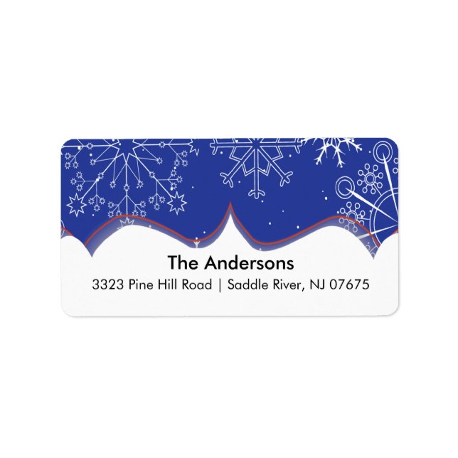 Snowflake Winter Holiday Return Address Label (Front)