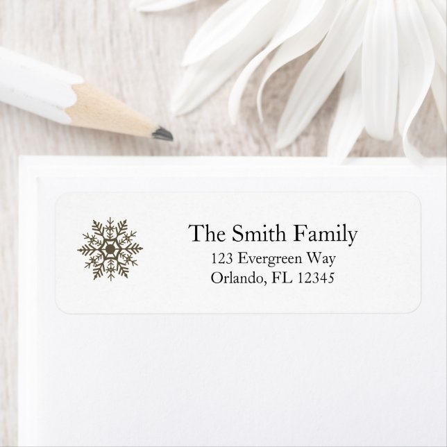 Snowflake Winter Motif Art Label (Insitu)