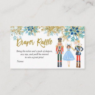 Snowflake Winter Nutcracker Diaper Raffle Enclosure Card