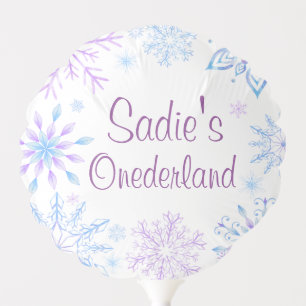 Snowflake Winter One-Derland First Birthday Balloon