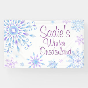Snowflake Winter One-Derland First Birthday Banner