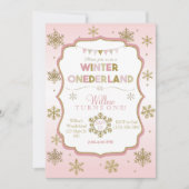 Snowflake Winter Onederland Birthday Invitation (Front)