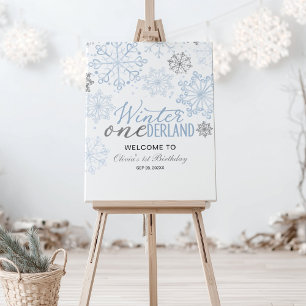 Snowflake Winter Onederland Welcome Sign
