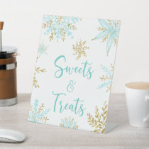 Snowflake Winter Shower Sweets & Treats Pedestal  Pedestal Sign