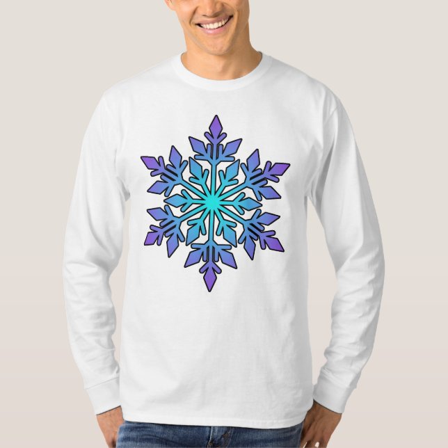 SNOWFLAKE-Winter Sports, Snowboard, Ski, Weather T-Shirt (Front)